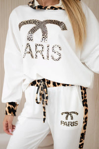 Set of sweatshirt + pants ART19757 / – Ecru цвет / color | Lexline Fashion