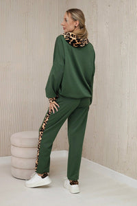 Set of sweatshirt + pants ART19757 / – Khaki цвет / color | Lexline Fashion