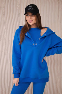 Set of sweatshirt, top and leggings 9446 / – Blue cornflower цвет / color | Lexline Fashion