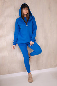 Set of sweatshirt, top and leggings 9446 / – Blue cornflower цвет / color | Lexline Fashion