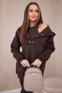 Set of sweatshirt, top and leggings 9446 / – Brown цвет / color | Lexline Fashion