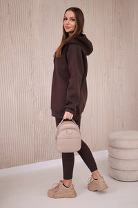 Set of sweatshirt, top and leggings 9446 / – Brown цвет / color | Lexline Fashion