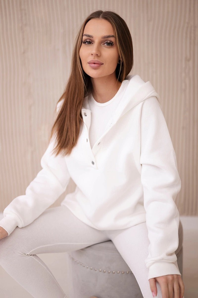 Set of sweatshirt, top and leggings 9446 / – Ecru цвет / color | Lexline Fashion