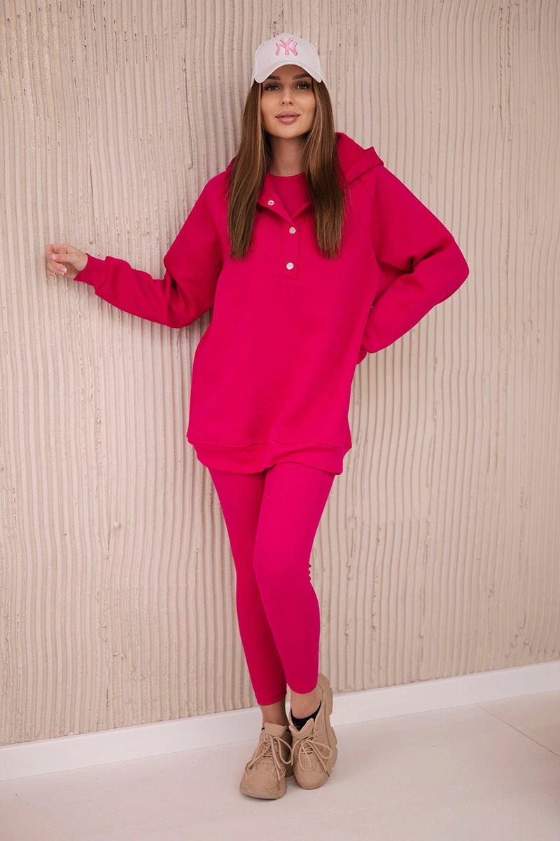 Set of sweatshirt, top and leggings 9446 / – Fuchsia цвет / color | Lexline Fashion