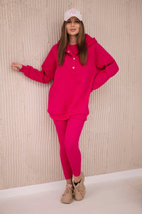 Set of sweatshirt, top and leggings 9446 / – Fuchsia цвет / color | Lexline Fashion