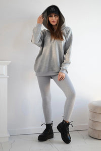 Set of sweatshirt, top and leggings 9446 / – Gray цвет / color | Lexline Fashion