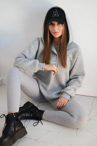 Set of sweatshirt, top and leggings 9446 / – Gray цвет / color | Lexline Fashion