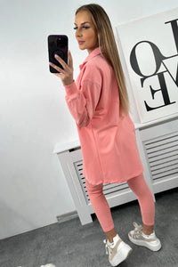 Set of sweatshirt, top and leggings 9452 / – Apricot цвет / color | Lexline Fashion