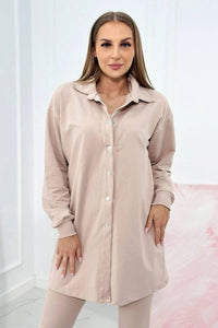 Set of sweatshirt, top and leggings 9452 / – Beige цвет / color | Lexline Fashion