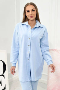Set of sweatshirt, top and leggings 9452 / – Blue цвет / color | Lexline Fashion