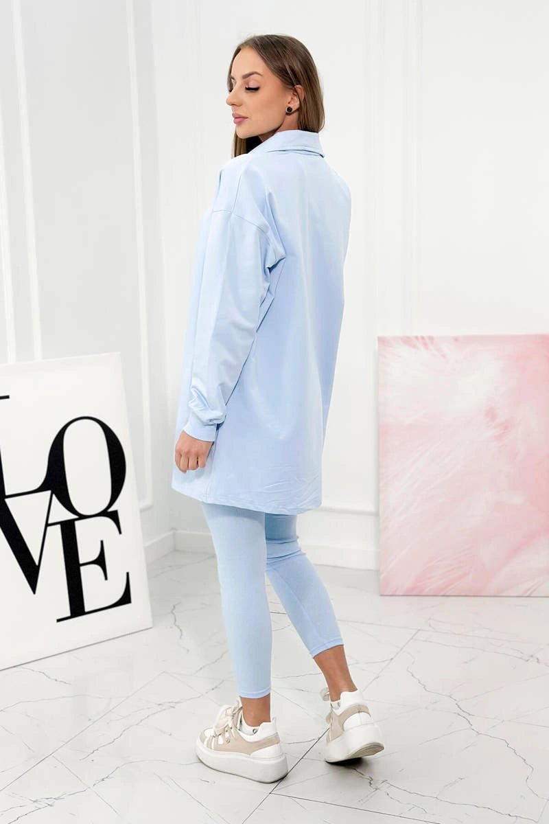 Set of sweatshirt, top and leggings 9452 / – Blue цвет / color | Lexline Fashion