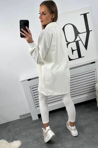 Set of sweatshirt, top and leggings 9452 / – Ecru цвет / color | Lexline Fashion