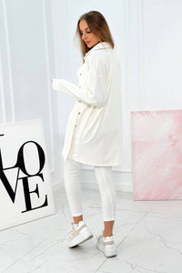 Set of sweatshirt, top and leggings 9452 / – Ecru цвет / color | Lexline Fashion
