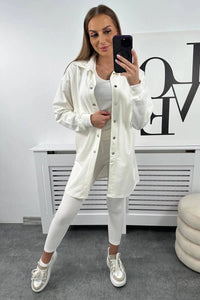 Set of sweatshirt, top and leggings 9452 / – Ecru цвет / color | Lexline Fashion