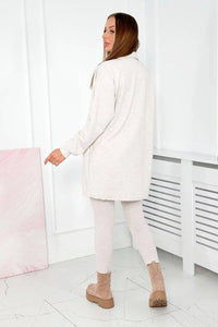 Set of sweatshirt, top and leggings 9452 / – Ecru цвет / color | Lexline Fashion