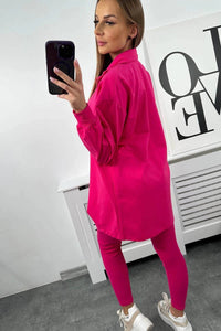 Set of sweatshirt, top and leggings 9452 / – Fuchsia цвет / color | Lexline Fashion