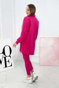 Set of sweatshirt, top and leggings 9452 / – Fuchsia цвет / color | Lexline Fashion