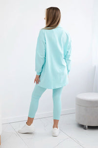 Set of sweatshirt, top and leggings 9452 / – Mint цвет / color | Lexline Fashion