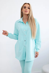 Set of sweatshirt, top and leggings 9452 / – Mint цвет / color | Lexline Fashion