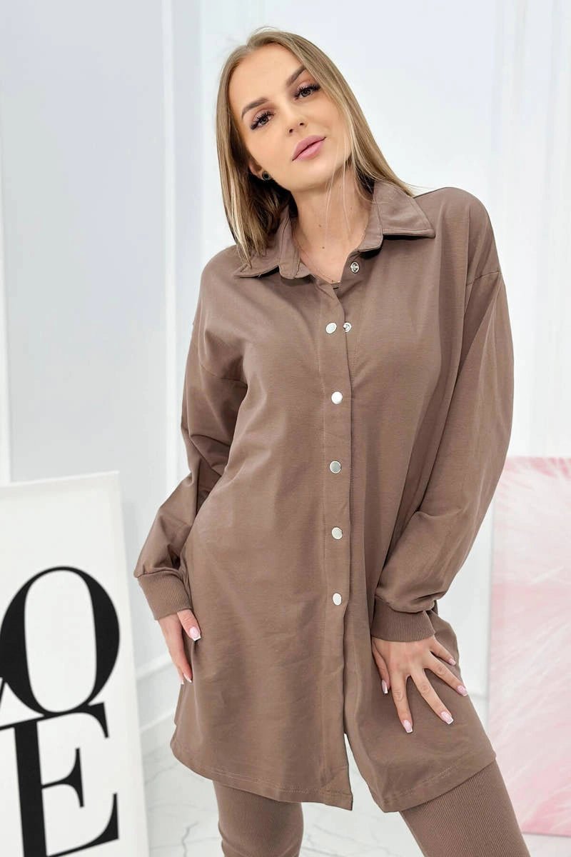 Set of sweatshirt, top and leggings 9452 / – Mocca цвет / color | Lexline Fashion