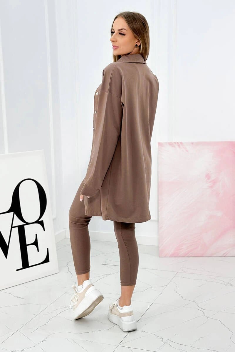 Set of sweatshirt, top and leggings 9452 / – Mocca цвет / color | Lexline Fashion