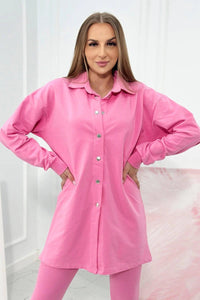 Set of sweatshirt, top and leggings 9452 / – Pink || Light цвет / color | Lexline Fashion