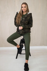 Set of sweatshirt, top and leggings 9615 / – Cappuccino цвет / color | Lexline Fashion