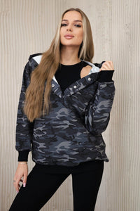 Set of sweatshirt, top and leggings 9615 / – Graphite цвет / color | Lexline Fashion