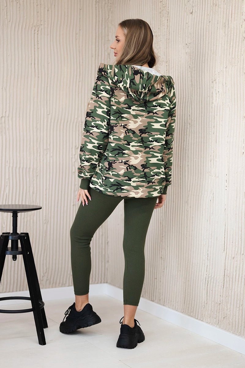 Set of sweatshirt, top and leggings 9615 / – Green цвет / color | Lexline Fashion