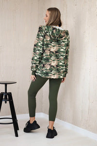 Set of sweatshirt, top and leggings 9615 / – Green цвет / color | Lexline Fashion