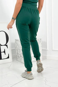 Set of sweatshirt, top, and pants 7161 / – Green цвет / color | Lexline Fashion