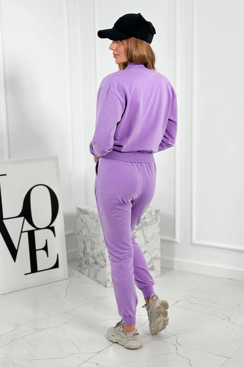 Set of sweatshirt, top, and pants 7161 / – Purple цвет / color | Lexline Fashion