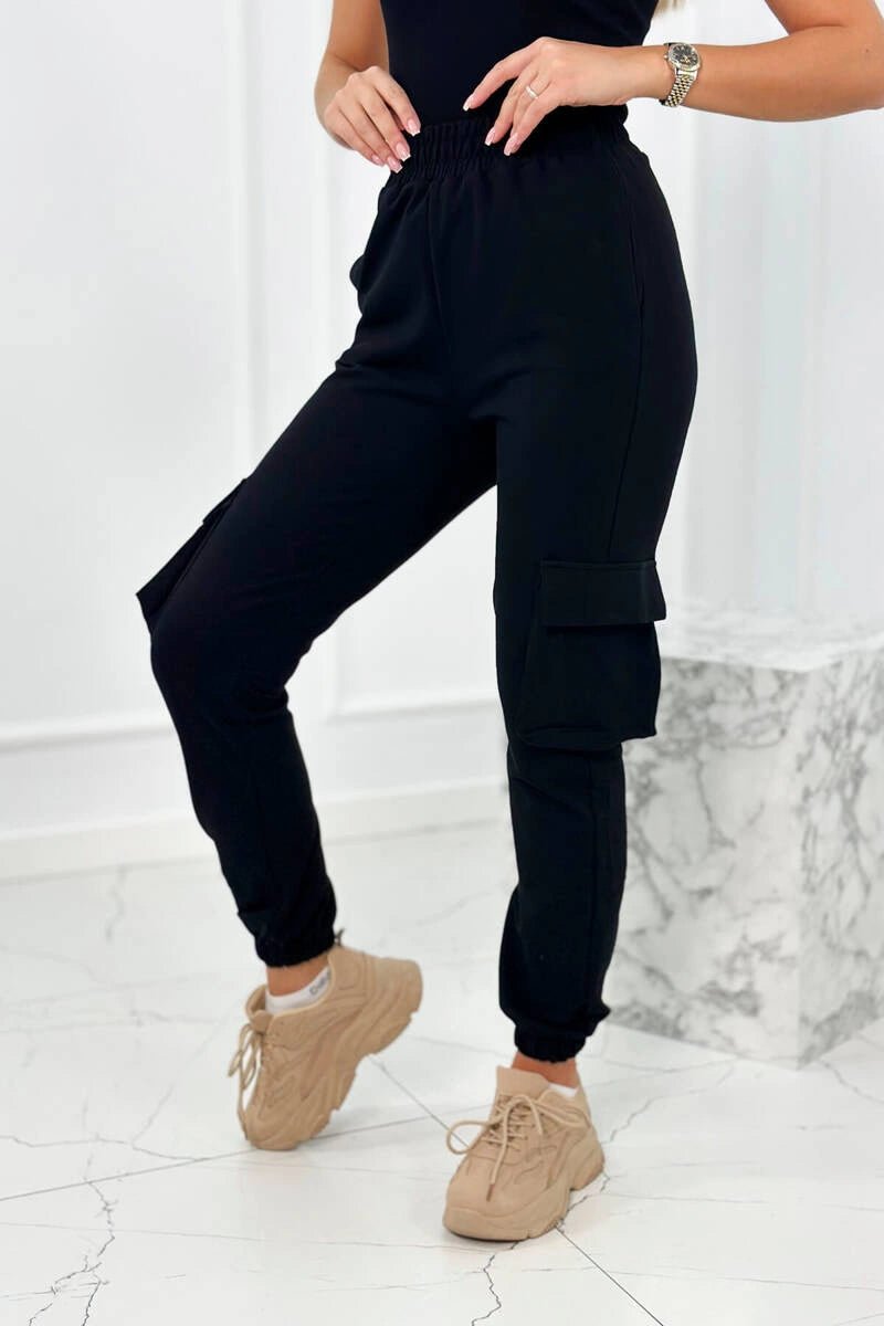 Set of sweatshirt + top + pants 9588 / – Black цвет / color | Lexline Fashion