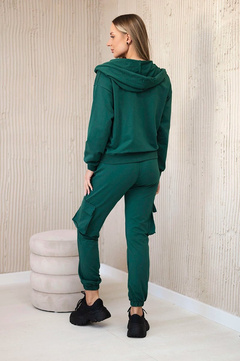 Set of sweatshirt + top + pants 9588 / – Green цвет / color | Lexline Fashion
