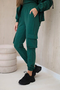 Set of sweatshirt + top + pants 9588 / – Green цвет / color | Lexline Fashion