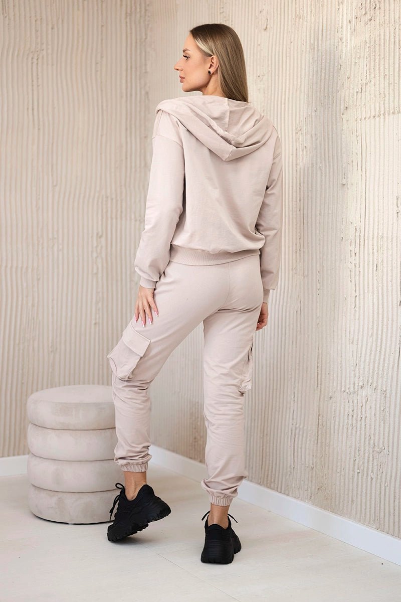 Set of sweatshirt + top + pants 9588 / – Light || Beige цвет / color | Lexline Fashion