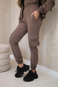 Set of sweatshirt + top + pants 9588 / – Mocca цвет / color | Lexline Fashion