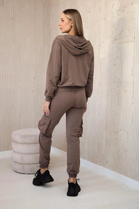 Set of sweatshirt + top + pants 9588 / – Mocca цвет / color | Lexline Fashion