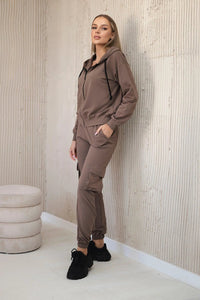 Set of sweatshirt + top + pants 9588 / – Mocca цвет / color | Lexline Fashion
