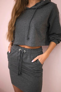 Set of sweatshirt with a skirt 9341 / – Graphite цвет / color | Lexline Fashion