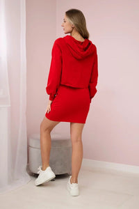 Set of sweatshirt with a skirt 9341 / – Red цвет / color | Lexline Fashion