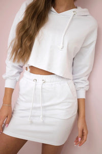 Set of sweatshirt with a skirt 9341 / – White цвет / color | Lexline Fashion