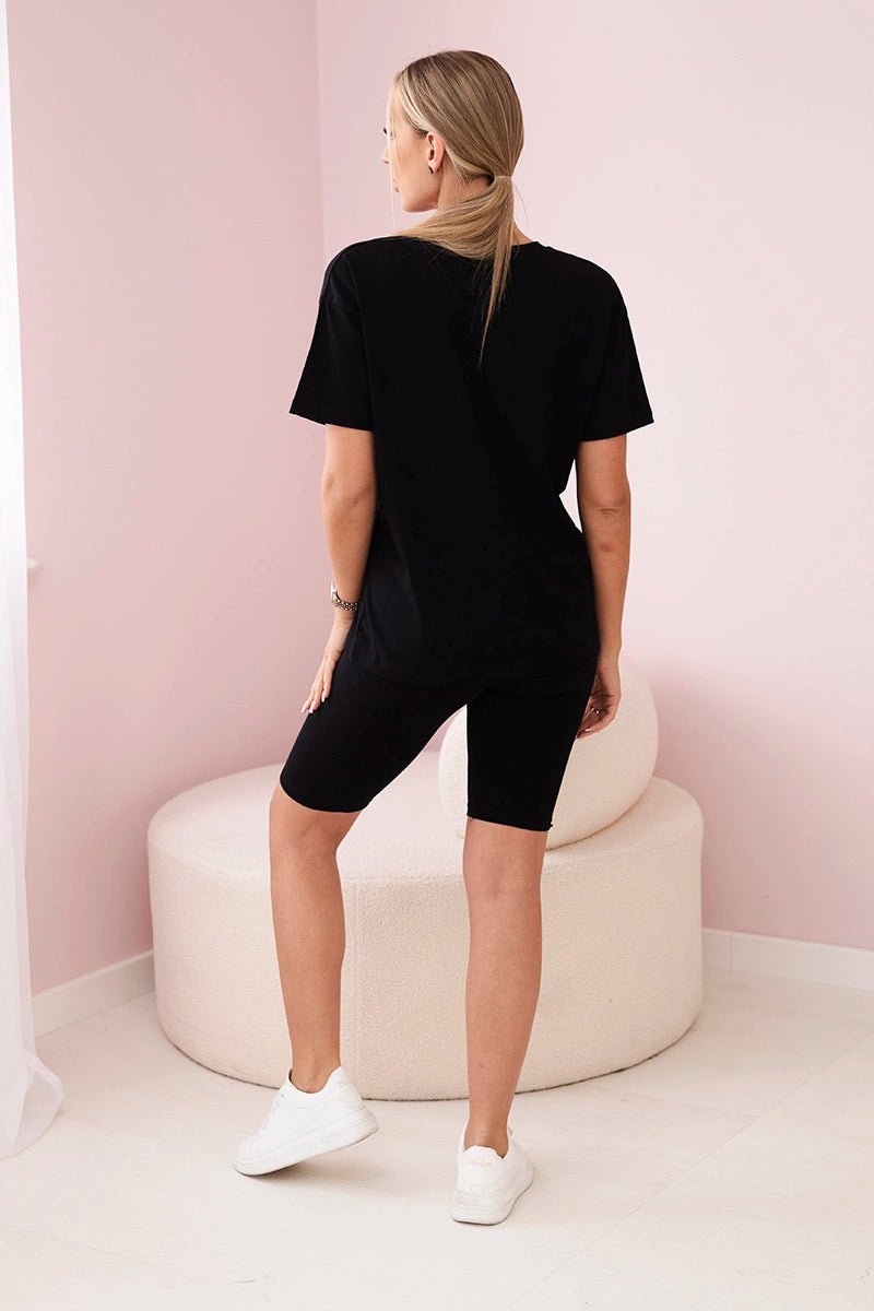 Set of top+leggings 9099 / – Black цвет / color | Lexline Fashion