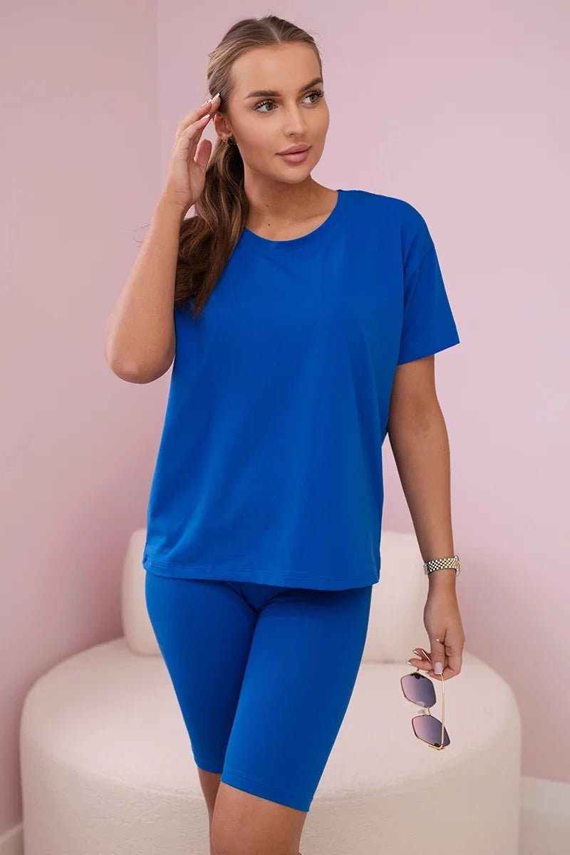 Set of top+leggings 9099 / – Blue cornflower цвет / color | Lexline Fashion