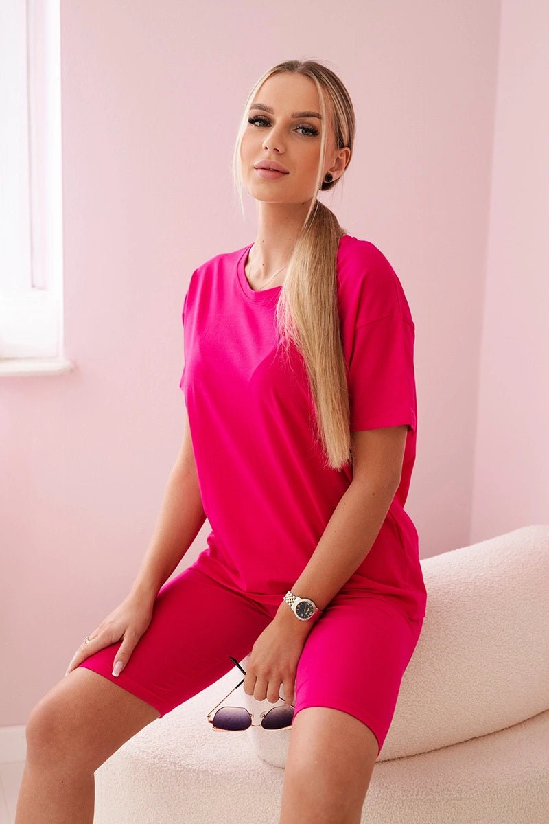 Set of top+leggings 9099 / – Fuchsia цвет / color | Lexline Fashion