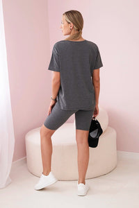 Set of top+leggings 9099 / – Graphite цвет / color | Lexline Fashion