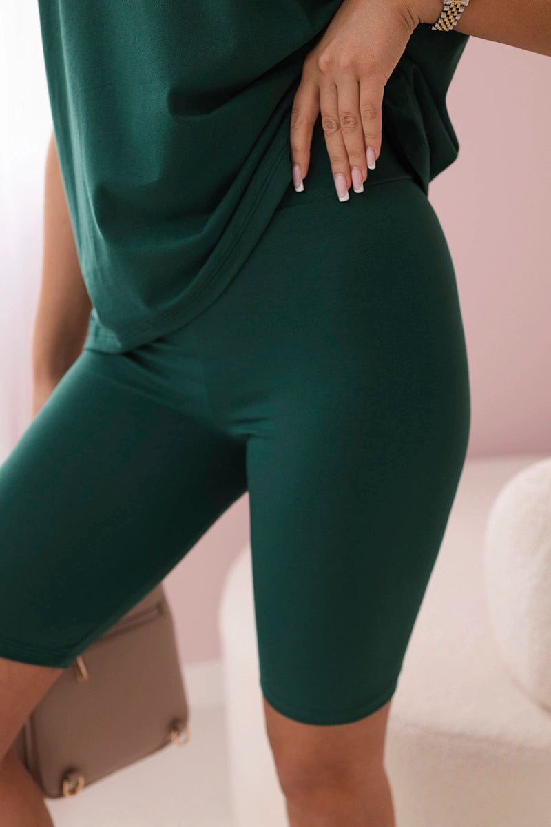 Set of top+leggings 9099 / – Green || Dark цвет / color | Lexline Fashion