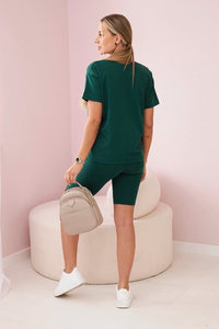 Set of top+leggings 9099 / – Green || Dark цвет / color | Lexline Fashion