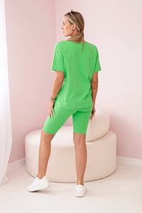Set of top+leggings 9099 / – Green || Light цвет / color | Lexline Fashion
