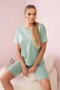 Set of top+leggings 9099 / – Mint || Dark цвет / color | Lexline Fashion